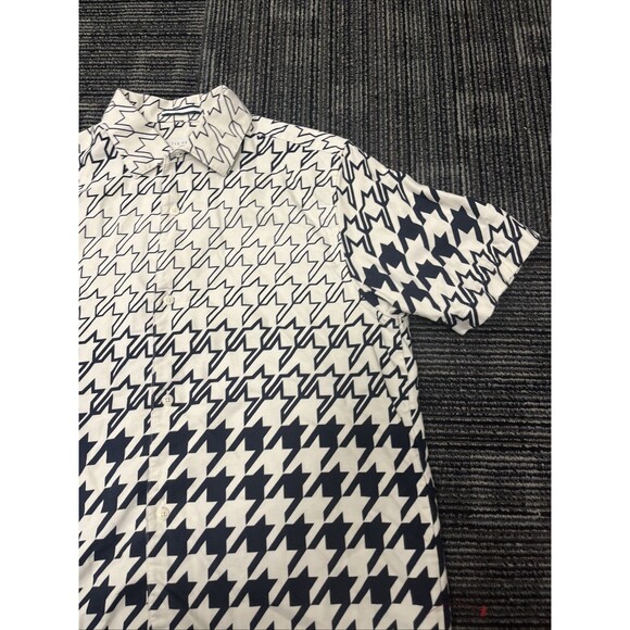 TED BAKER London Men's Shirt Black/White Stars S/S Linen/Cotton Size 3/US Medium - Picture 5 of 13